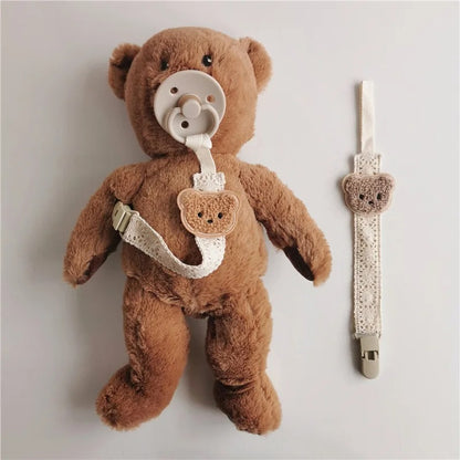 ATTACHE SUCETTE BEBE| Ourson Tissu Lavable