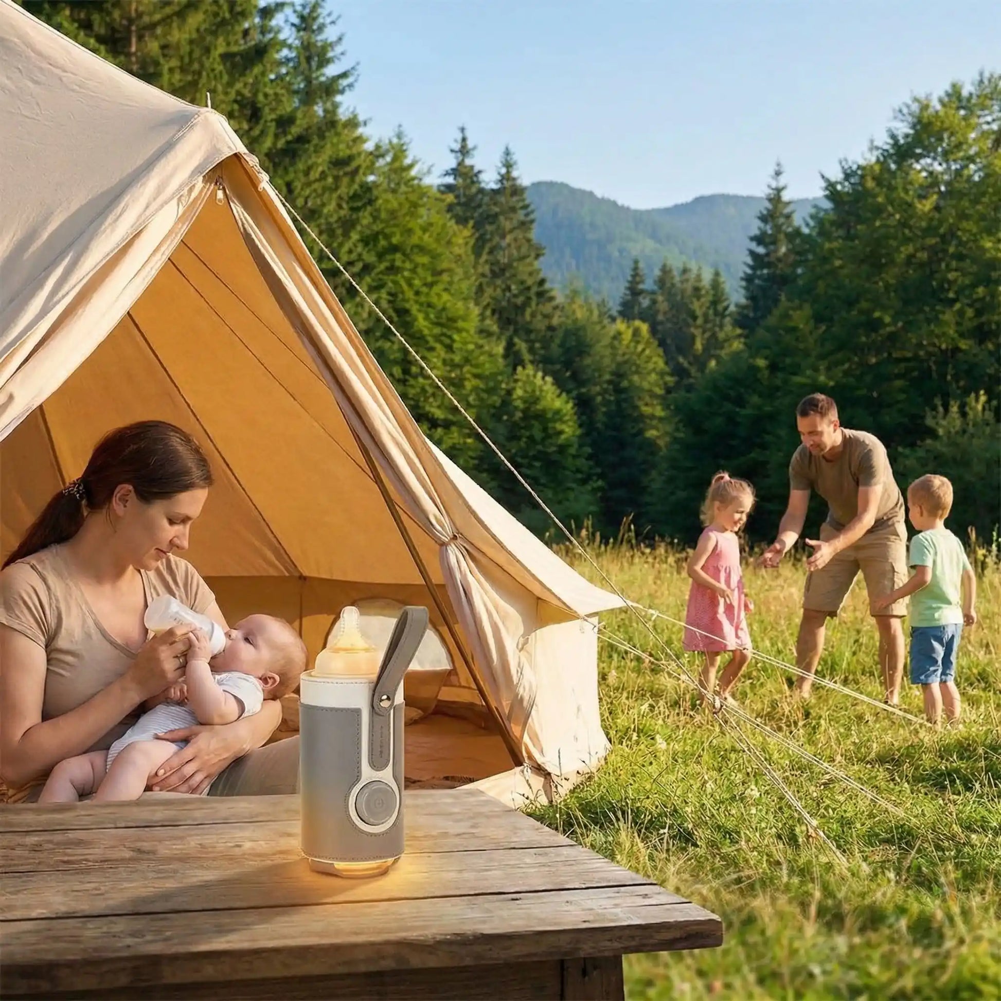 Chauffe biberon sans fil activité camping