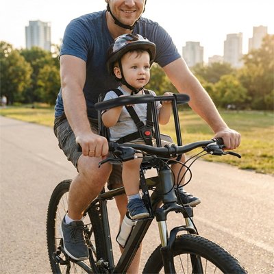 Porte bebe velo promenade bébé papa 
